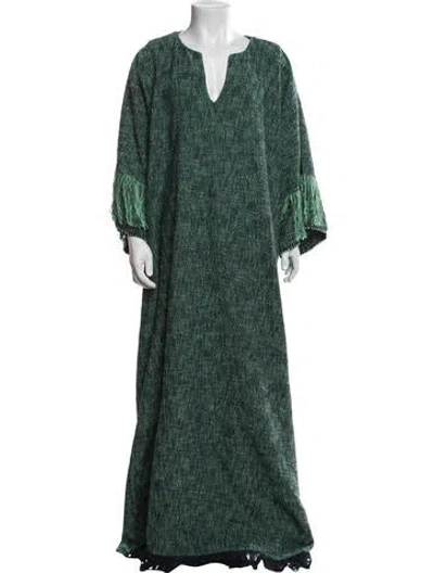 Pre-owned Marrakshi Life Patterned V-neck Pullover W/ Tags In Green