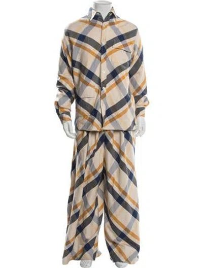 Pre-owned Marrakshi Life Plaid Print Two-piece Suit In Multicolor