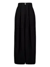 Marrakshi Life Pleated-front Cotton Trousers In Black