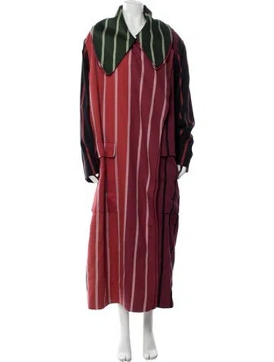Pre-owned Marrakshi Life Striped Coat In Red