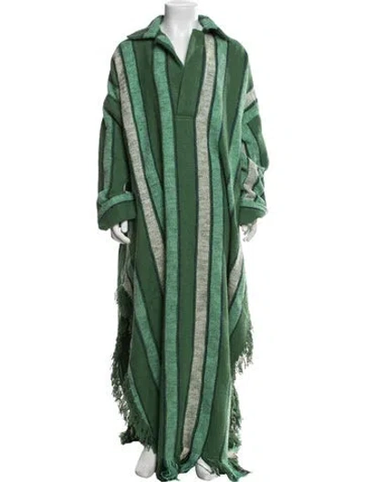 Pre-owned Marrakshi Life Striped Collar Pullover W/ Tags In Green
