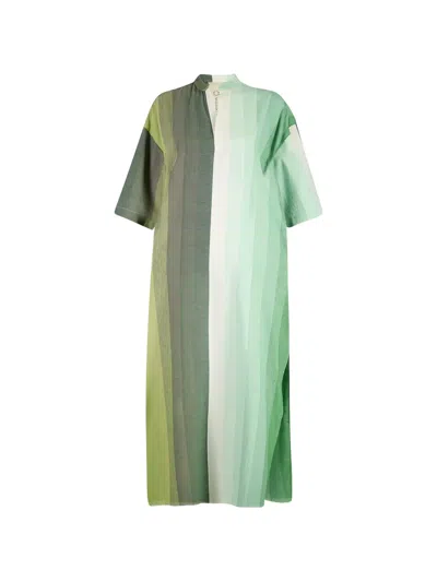 Marrakshi Life Striped Cotton Kaftan In Multi