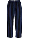 Marrakshi Life Striped Cotton Trousers In Black