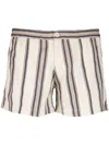 Marrakshi Life Striped Elasticated-waist Shorts In Weiss