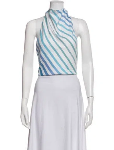 Pre-owned Marrakshi Life Striped Halterneck Top W/ Tags In White