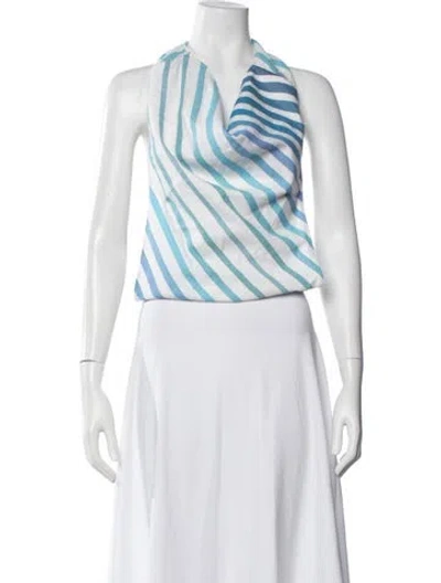 Pre-owned Marrakshi Life Striped Halterneck Top In White