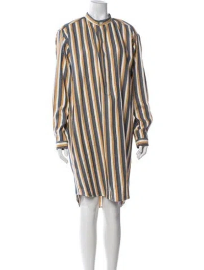 Pre-owned Marrakshi Life Striped Knee-length Dress In Neutrals