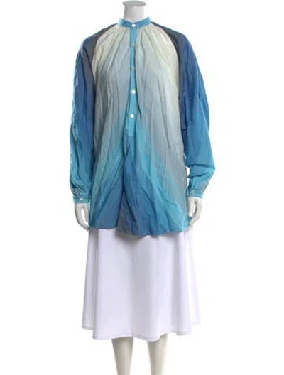 Pre-owned Marrakshi Life Striped Long Dress In Blue