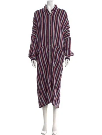 Pre-owned Marrakshi Life Striped Long Dress In Purple