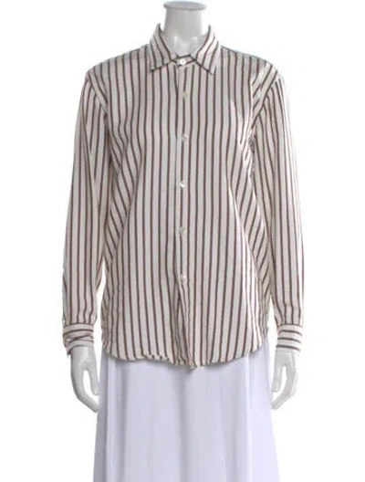 Pre-owned Marrakshi Life Striped Long Sleeve Button-up Top In Multi