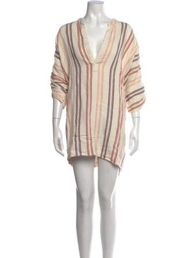 Pre-owned Marrakshi Life Striped Mini Dress In Neutrals