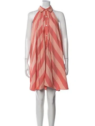 Pre-owned Marrakshi Life Striped Mini Dress In Orange