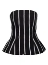 Marrakshi Life Striped Peplum Top In Black
