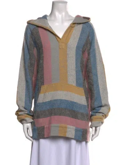 Pre-owned Marrakshi Life Striped V-neck Hoodie In Blue