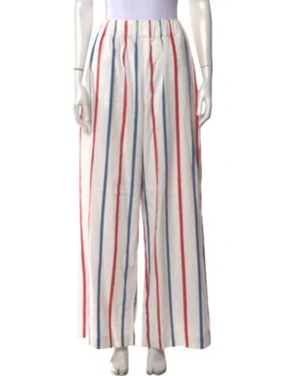 Pre-owned Marrakshi Life Striped Wide Leg Pants In White