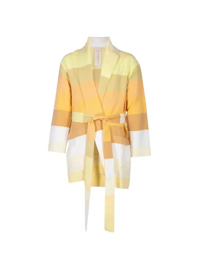 Marrakshi Life Stripe-pattern Belted Jacket In Multi