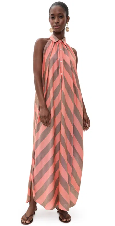 Marrakshi Life The Collared Halter Midi Dress Stripe 62