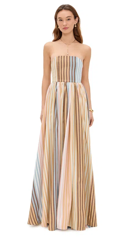 Marrakshi Life The Corset Maxi Dress Stripe 14 In Multi