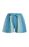 Marrakshi Life The Cropped Cotton Short In Blue