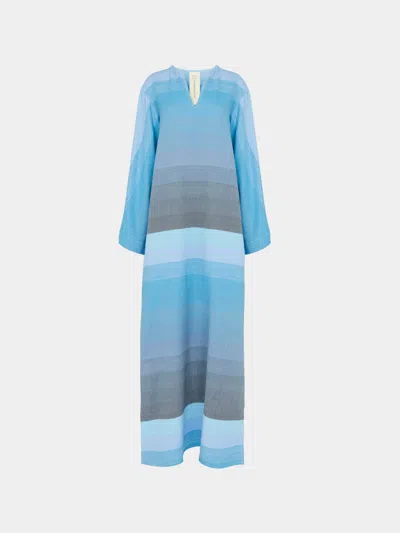 Marrakshi Life The Kimono Kaftan Size: L  Abask Luxury Gift In Blue