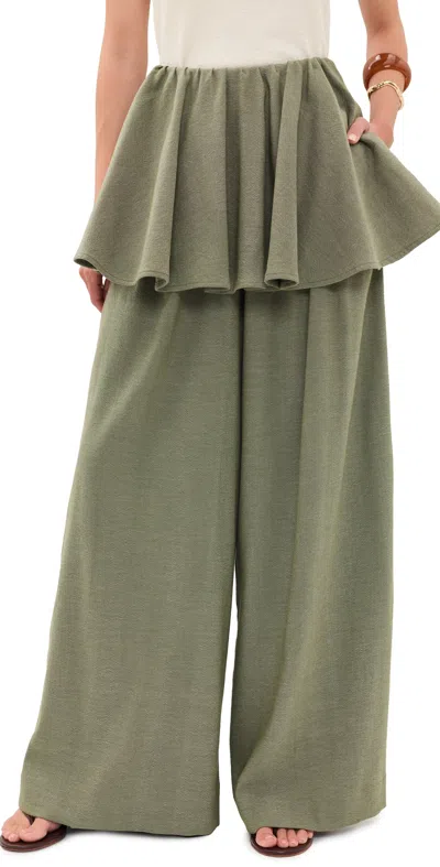 Marrakshi Life The Peplum Pants Army In Green