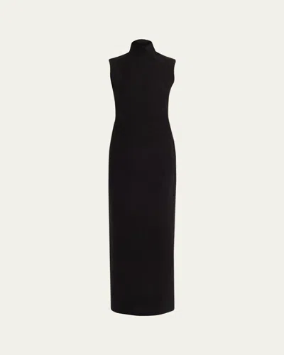 Marrakshi Life The Sleeveless Turtleneck Dress In Black Boucle