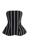 Marrakshi Life Striped Peplum Top In Black