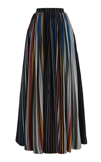 Marrakshi Life The Striped Cotton Puffer Skirt In Multi