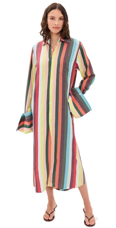 Marrakshi Life The Xl French Cuff Shirt Dress Stripe 12 In Multi