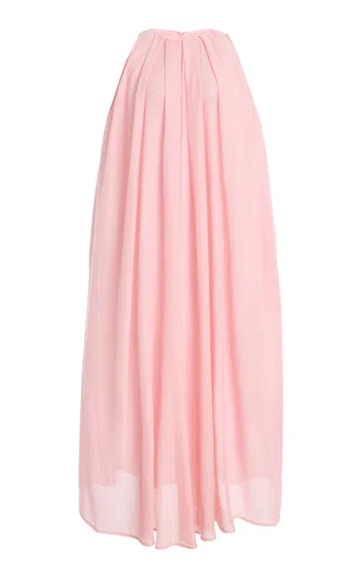 Marrakshi Life Tiered Cotton Maxi Dress In Pink