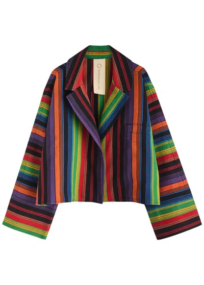 Marrakshi Striped-jacquard Cotton Cardigan