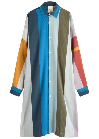Marrakshi Striped-jacquard Cotton Midi Dress