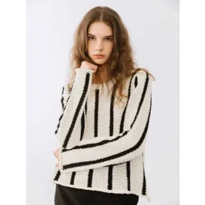 Marram Trading Black & White Striped Knit Jumper