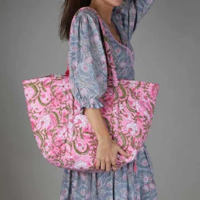 Marram Trading Pink Quilted Cotton Tote Bag