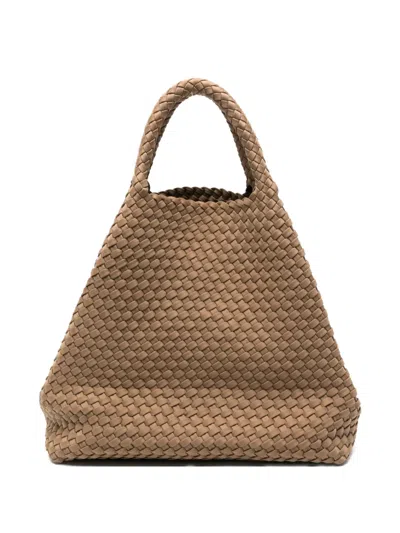 Marrea Large  Braided Handle Shoulder Bag In Neutral