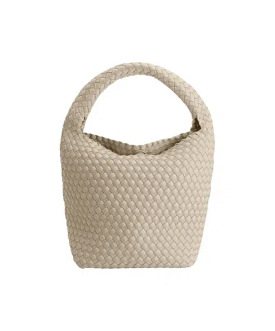Marrea Large Neoprene Bucket Bag With Woven Texture And Padded Handle In Multi