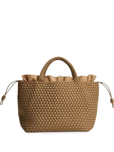 Marrea Medium Woven-design Drawstring Tote Bag In Purple