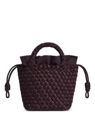 Marrea Mini  Woven Bucket Bag In Burgundy