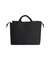 Marrea Neoprene Shopper Bag With Woven Design And Drawstring Closure In Black