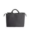 Marrea Spacious Neoprene Shopper With Textured Woven Pattern In Gray