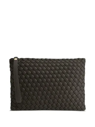 Marrea Woven-design Clutch Bag In Brown