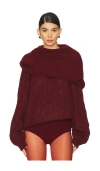 Marrknull Double Sweater In Burgundy