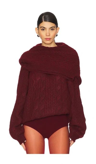 Marrknull Double Sweater In Burgundy