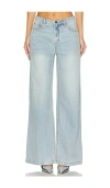 Marrknull Hollow Out Wide Leg In Light Blue