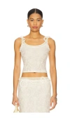 Marrknull Lace Layered Top In White