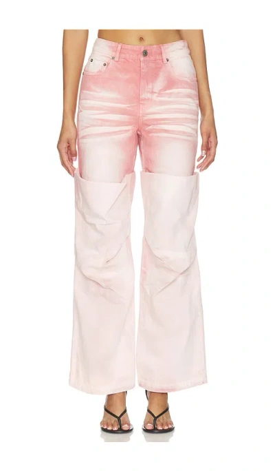 Marrknull Roll-cuff Slim Fit Jean In Pink