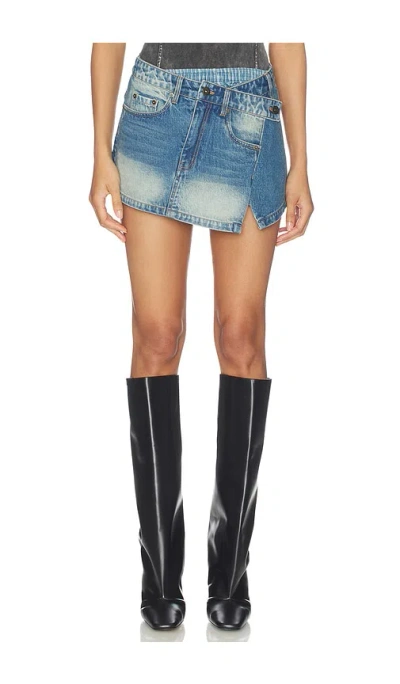 Marrknull Two-piece Denim Skirt In Blue