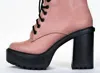 Mars Sky Shoes Bamboo Chunky Heel Boot In Mauve In Multi