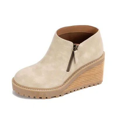 Mars Sky Shoes Women's Ankara Lug Sole Wedge Heel Ankle Booties In Bone In Neutral