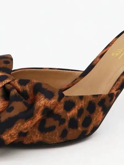 Mars Sky Shoes Women's Bow Tie Slide Heels In Leopard In Multi
